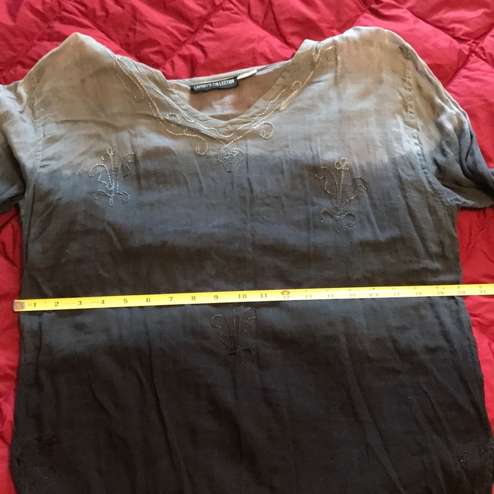 Gray ombré cotton gauze tunic - Picture 6 of 6